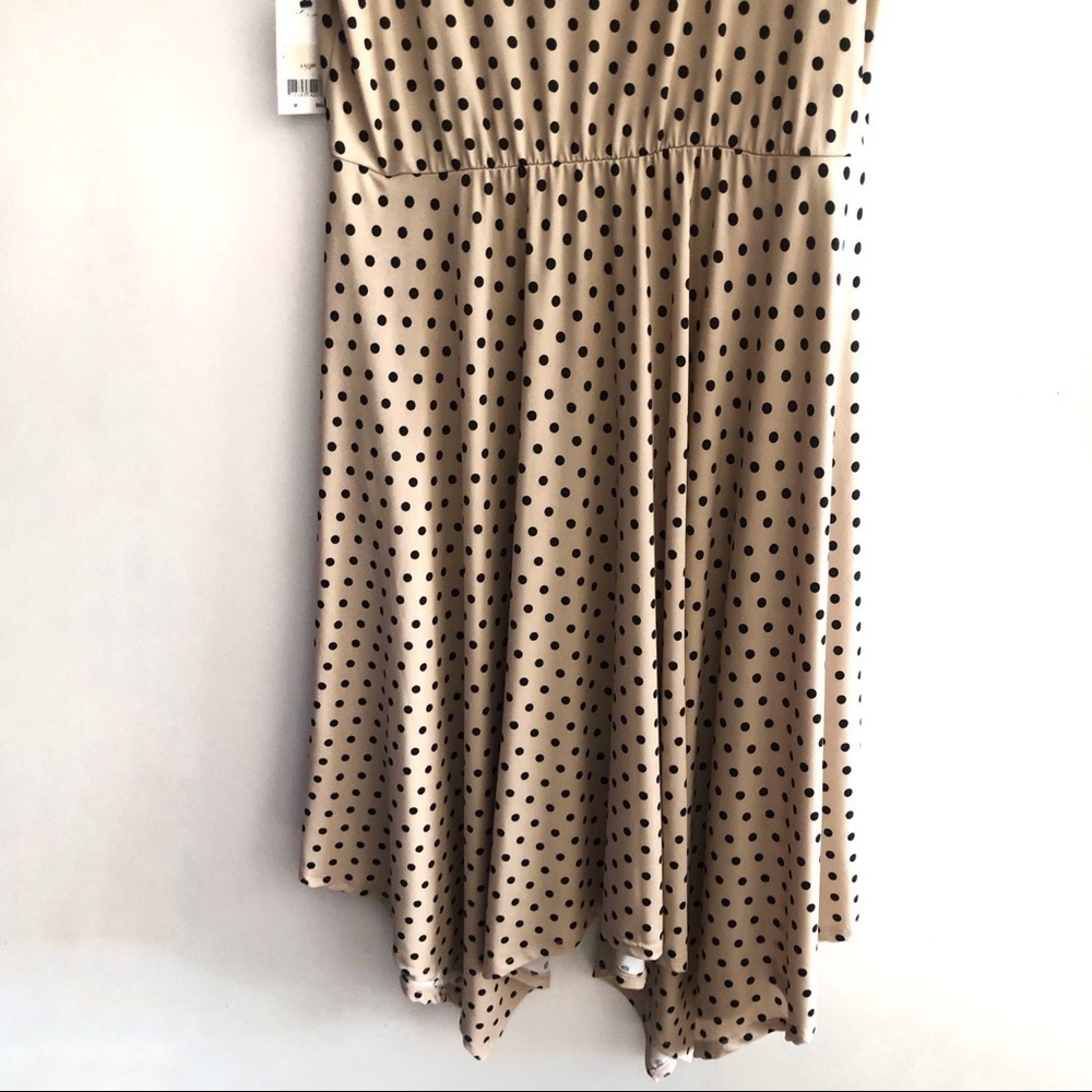 NWT NY collection tan dress with black polkadots - Picture 3 of 8